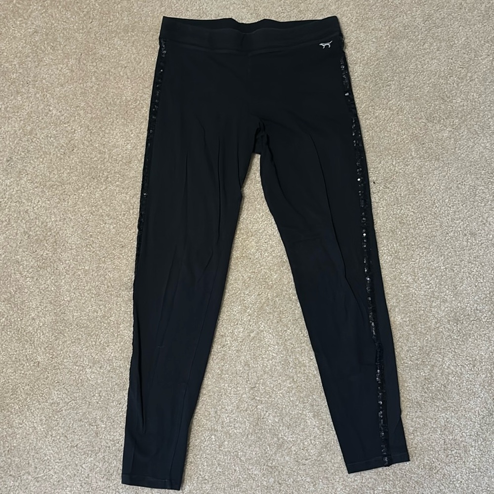Victoria’s Secret PINK Women’s Leggings, Size Medium, Sparkles on Side, Holes